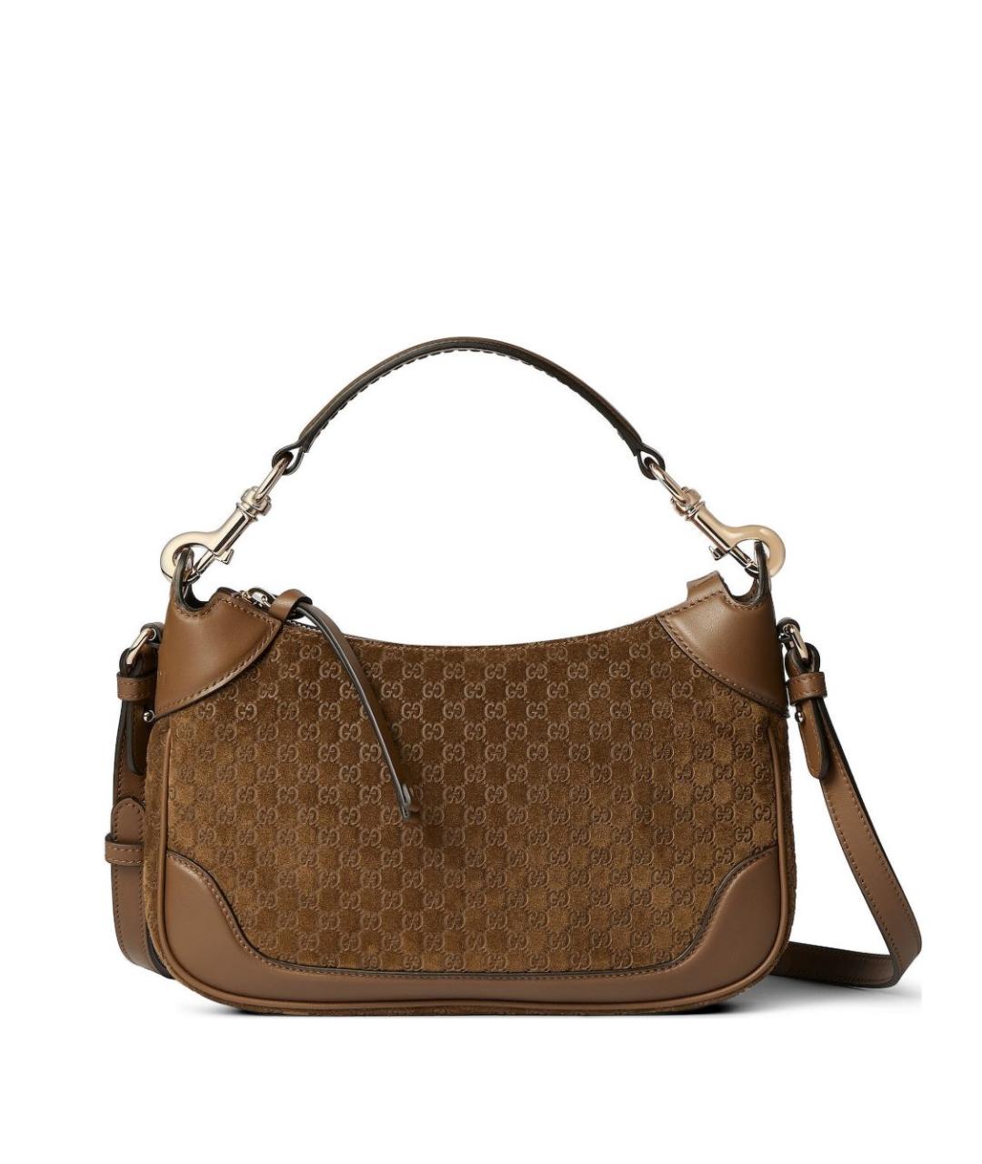 GUCCI Коричневая кожаная сумка через плечо, фото 1