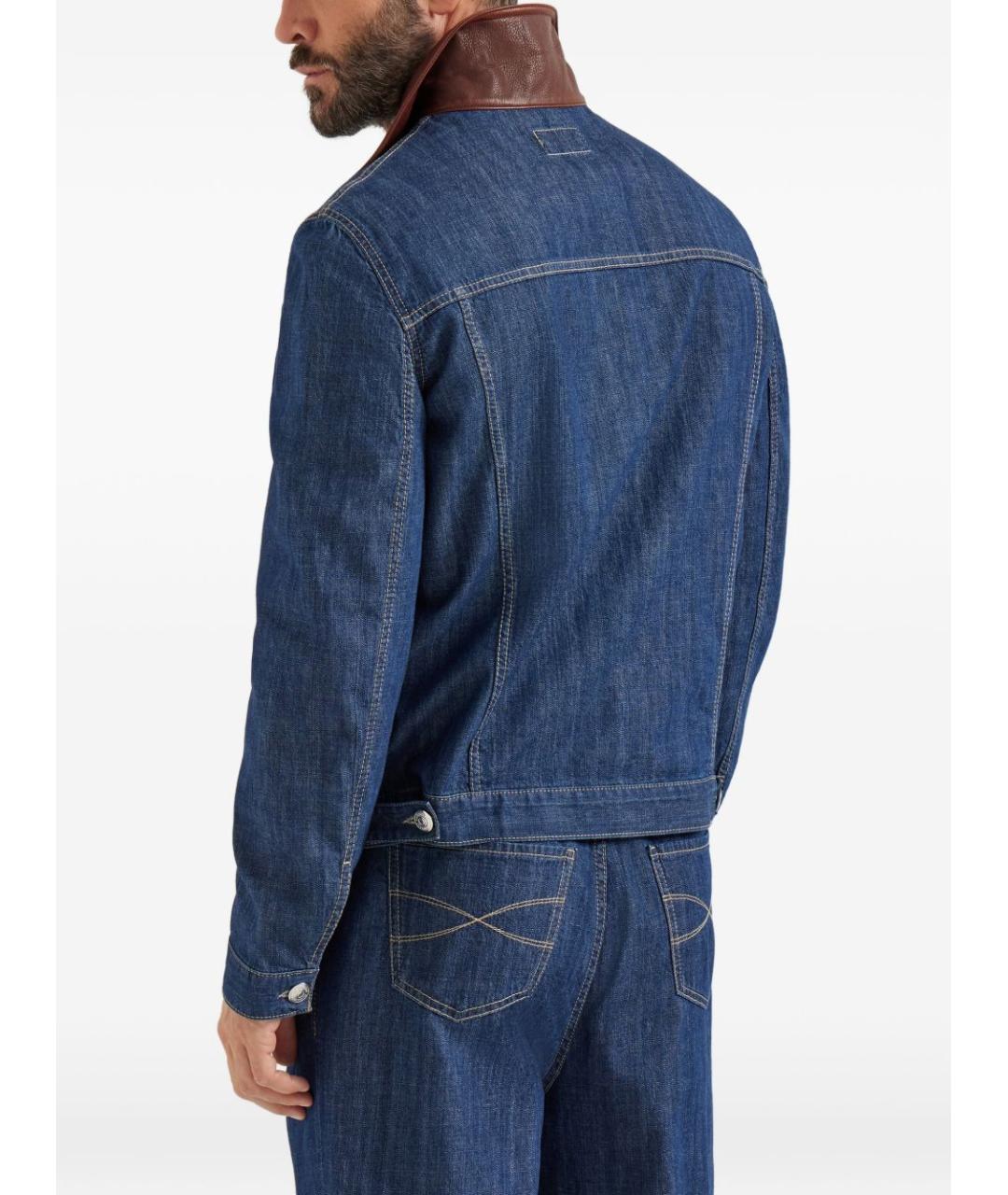 BRUNELLO CUCINELLI Синяя хлопковая куртка, фото 2