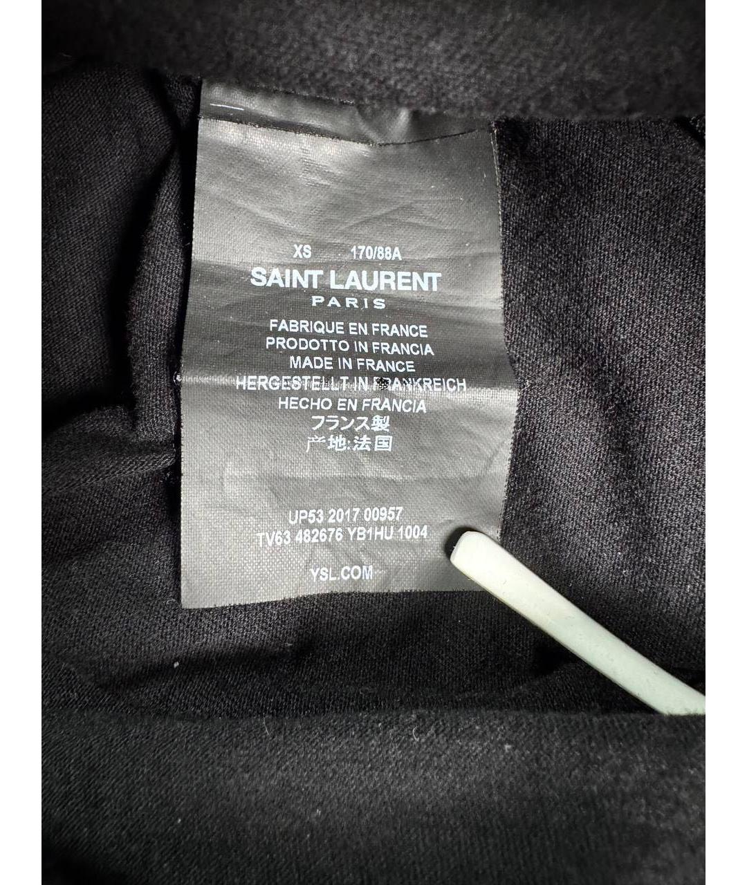 SAINT LAURENT Черная хлопковая футболка, фото 5