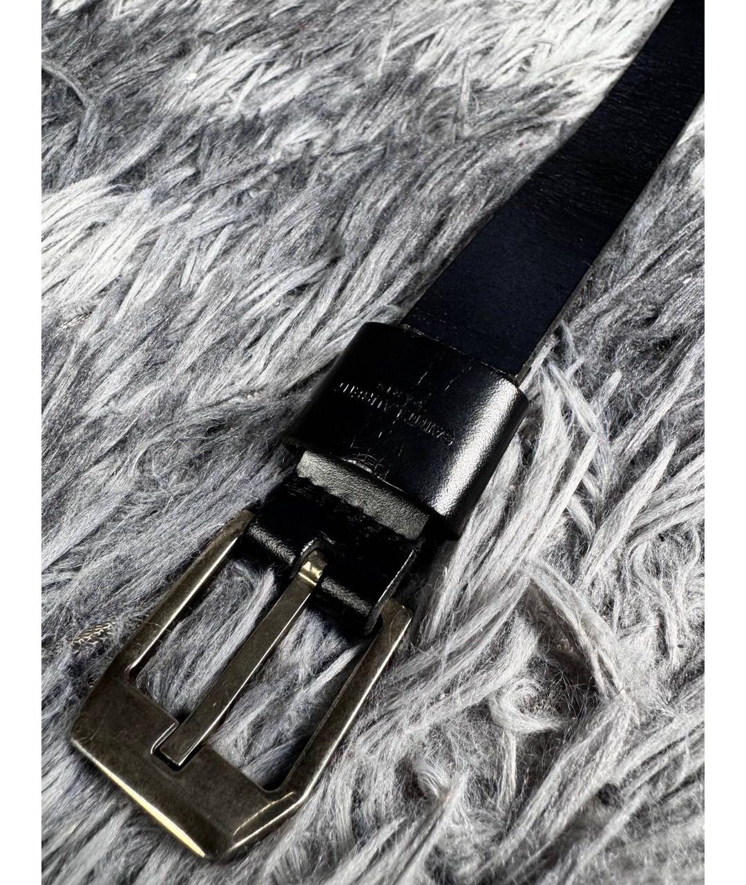 SAINT LAURENT Черный кожаный ремень, фото 4