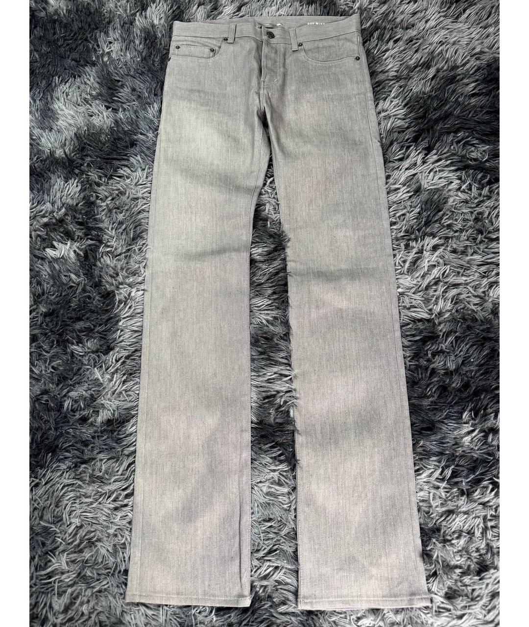 SAINT LAURENT Серые хлопковые джинсы скинни, фото 9