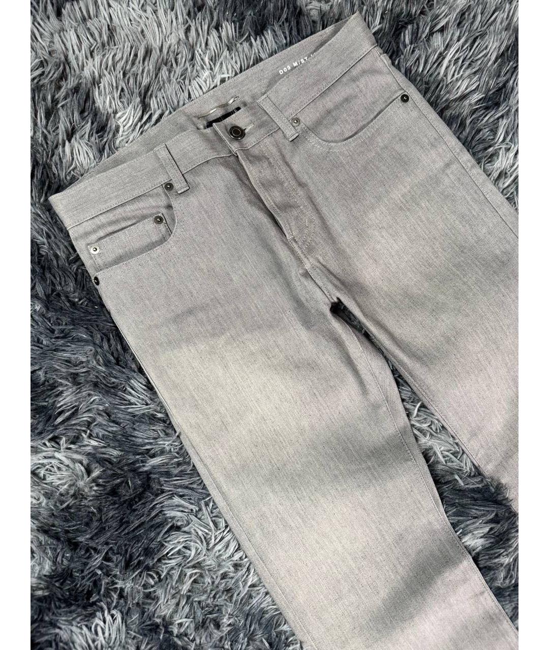 SAINT LAURENT Серые хлопковые джинсы скинни, фото 4