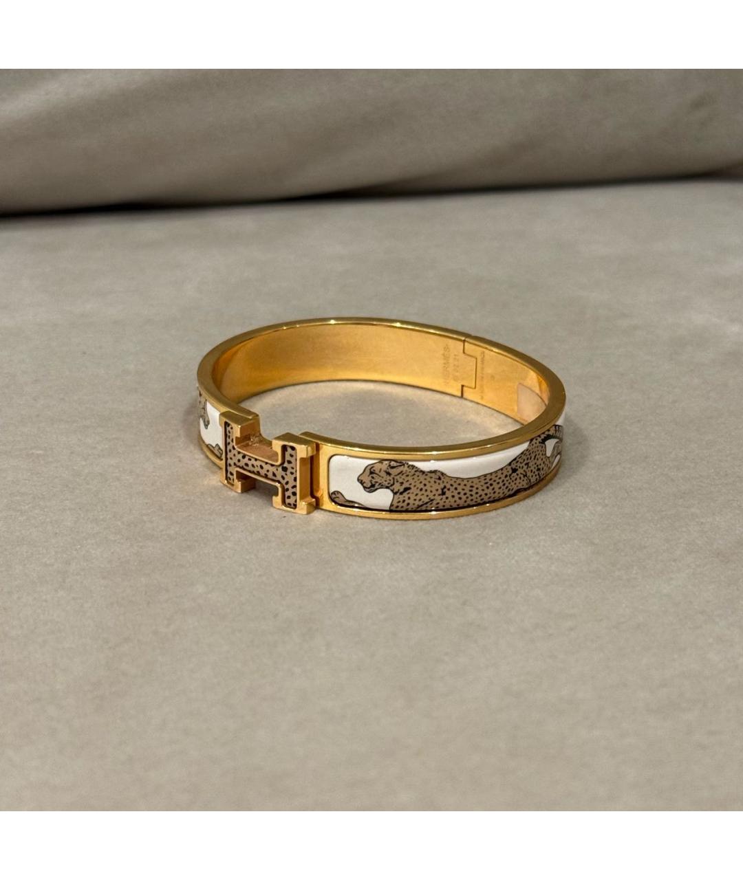 HERMES Бежевый металлический браслет, фото 4