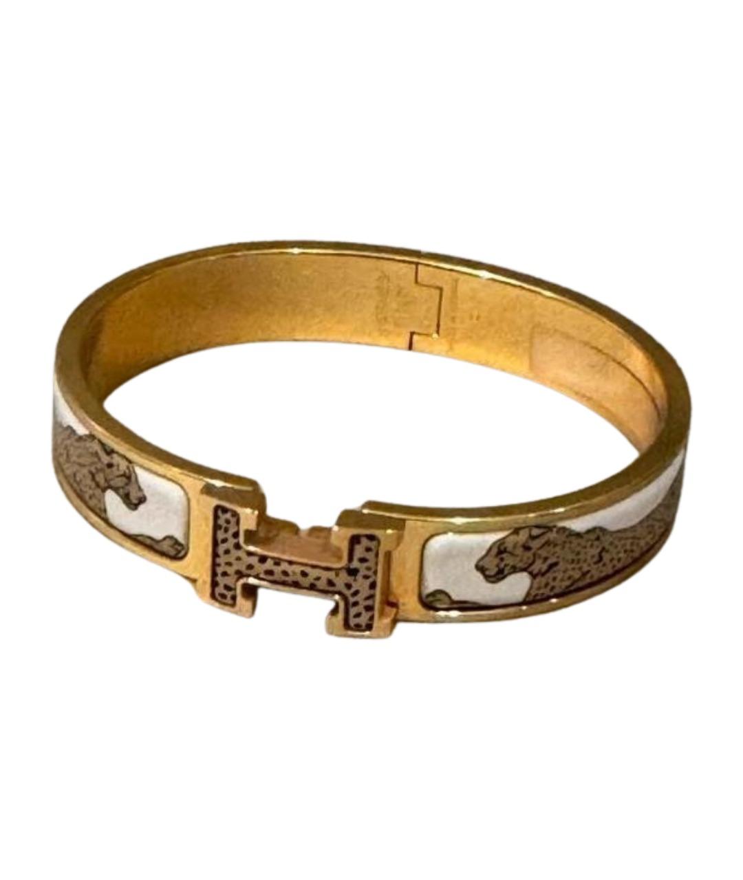HERMES Бежевый металлический браслет, фото 1