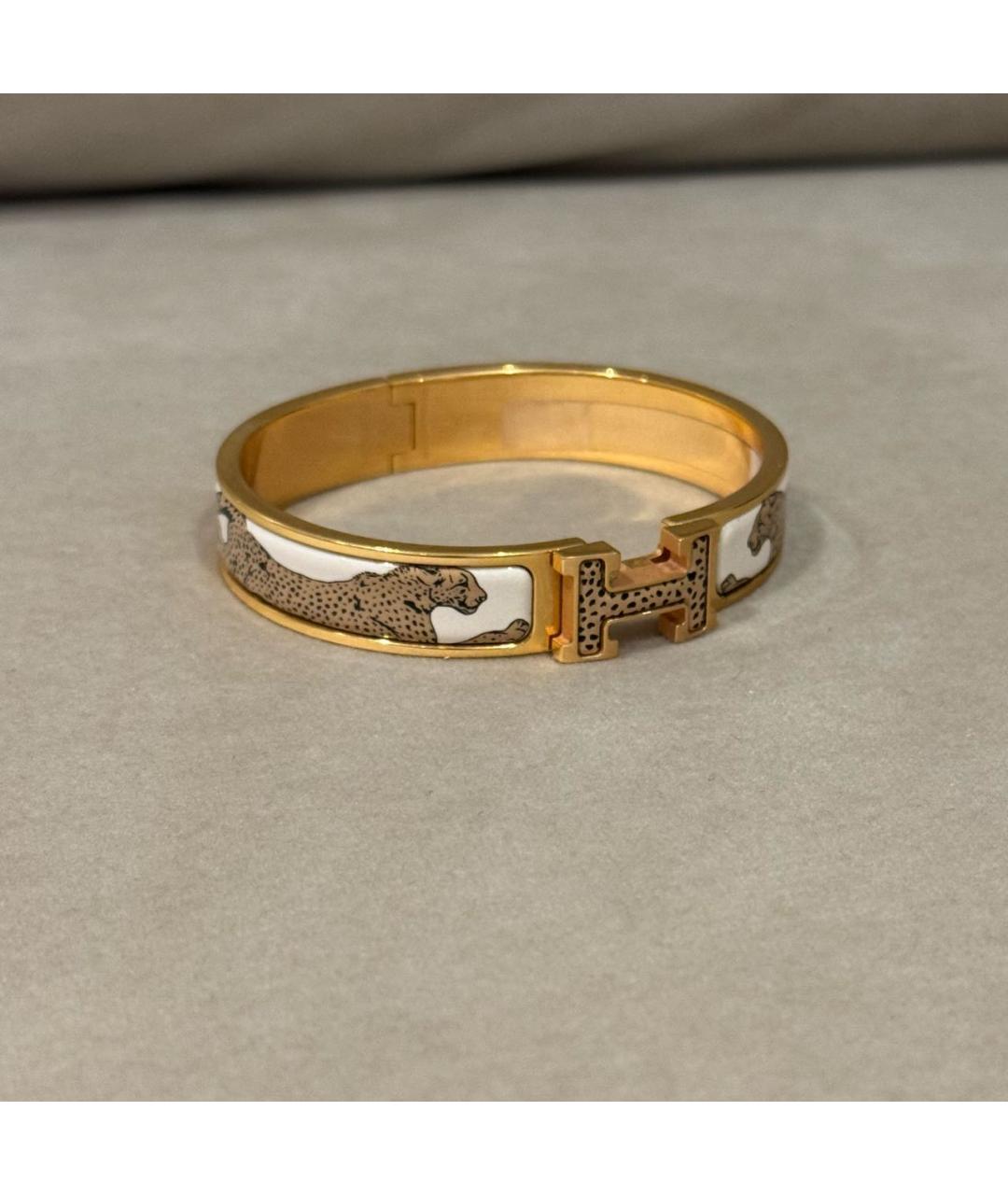 HERMES Бежевый металлический браслет, фото 3
