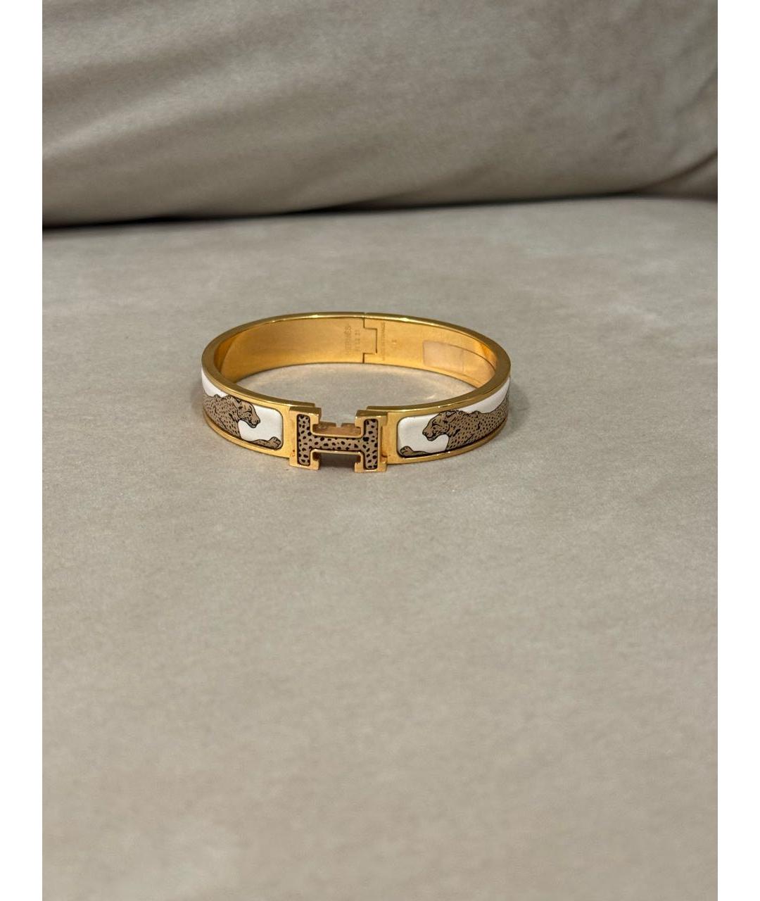 HERMES Бежевый металлический браслет, фото 2