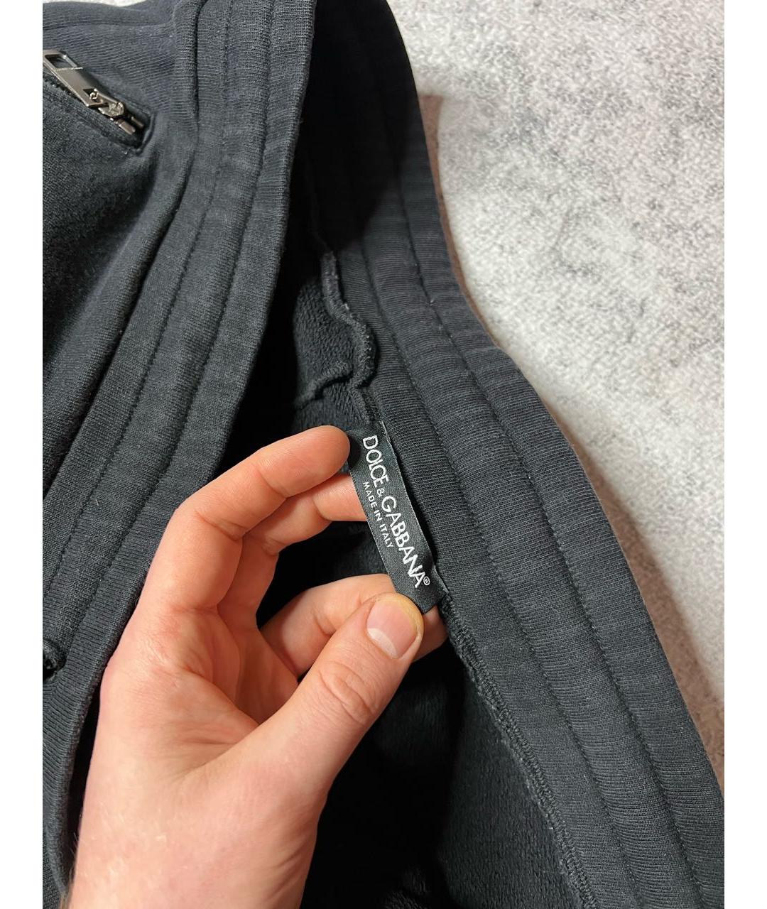 DOLCE&GABBANA Черные хлопко-эластановые повседневные брюки, фото 8