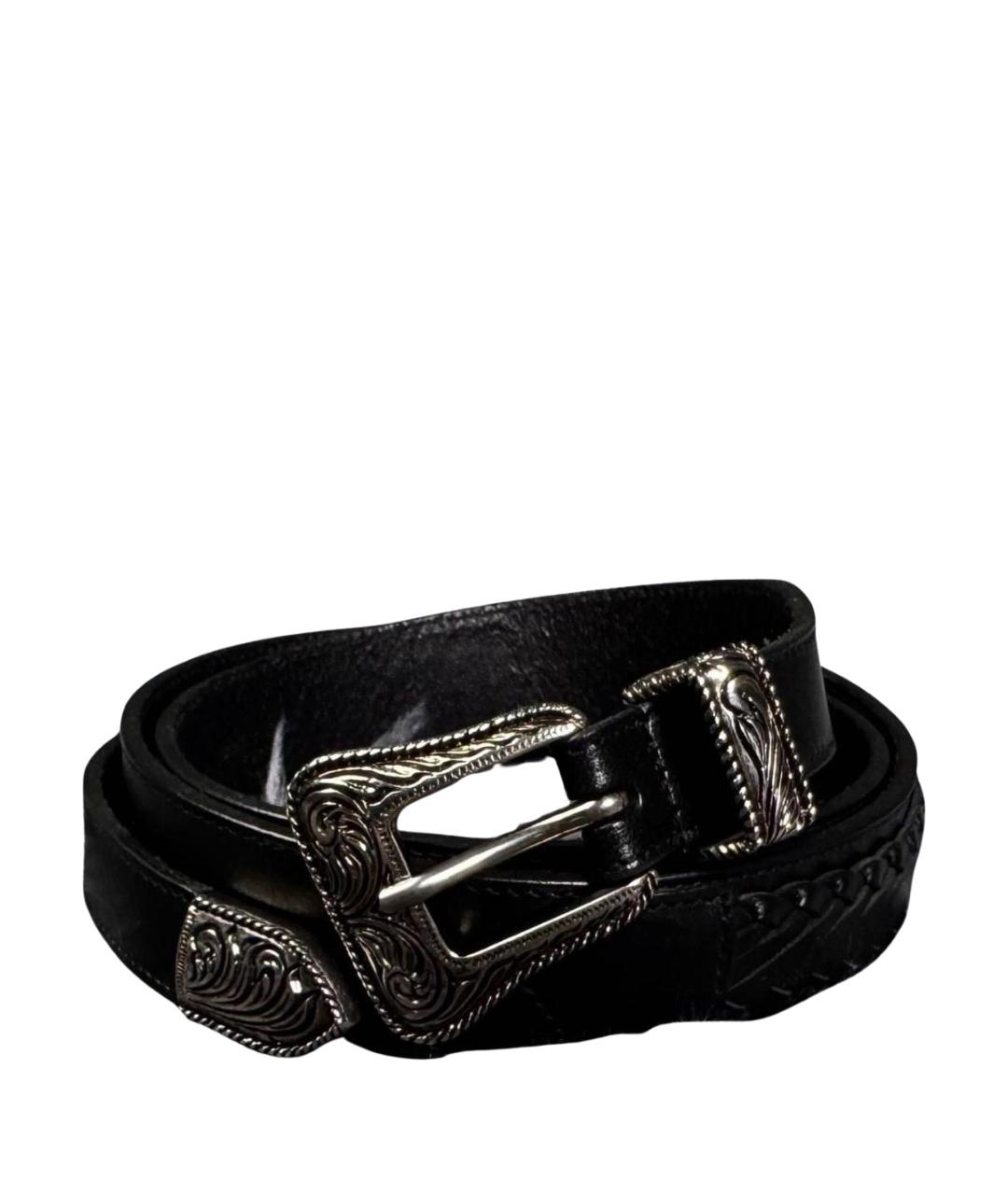 SAINT LAURENT Черный кожаный ремень, фото 1