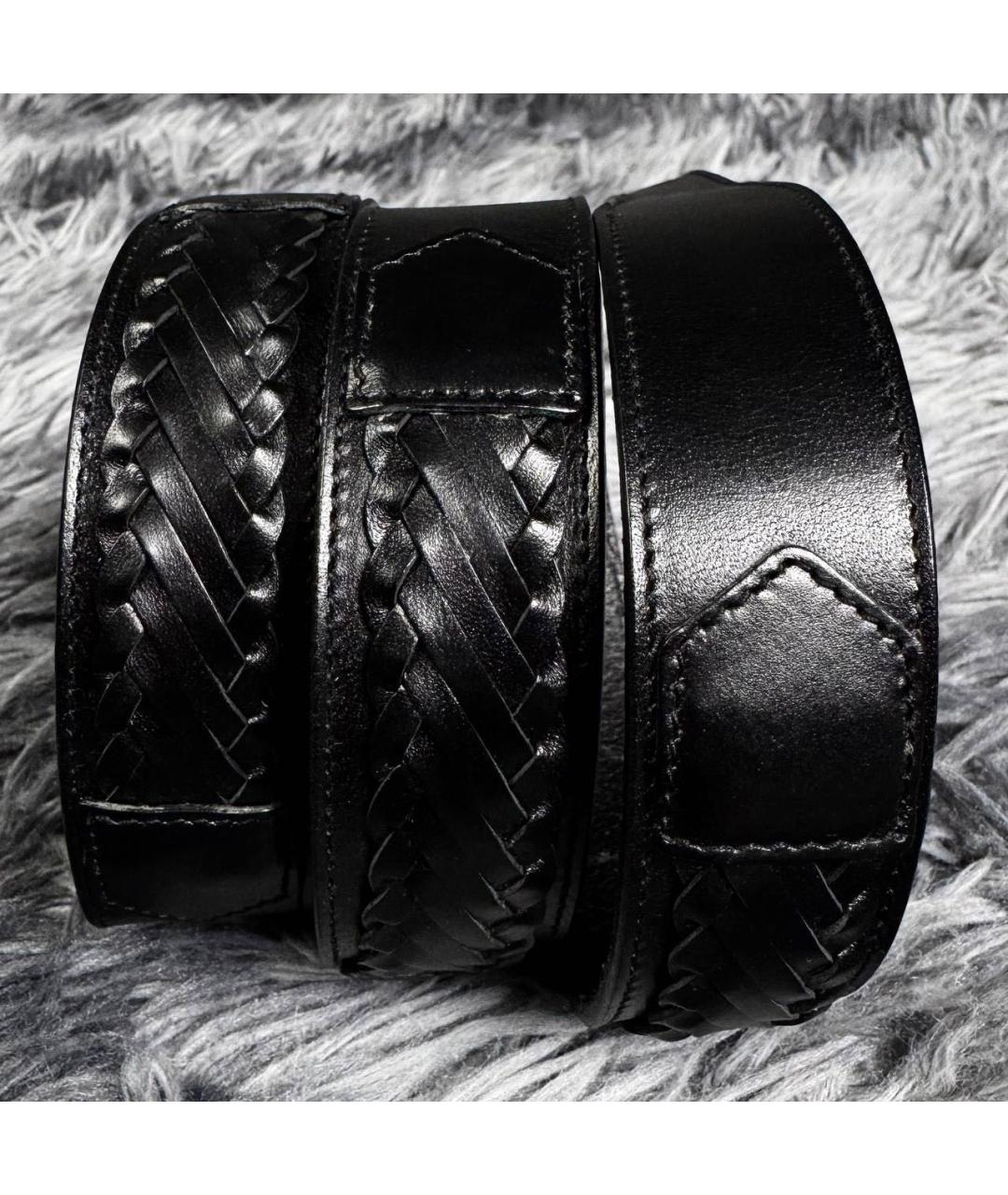 SAINT LAURENT Черный кожаный ремень, фото 2