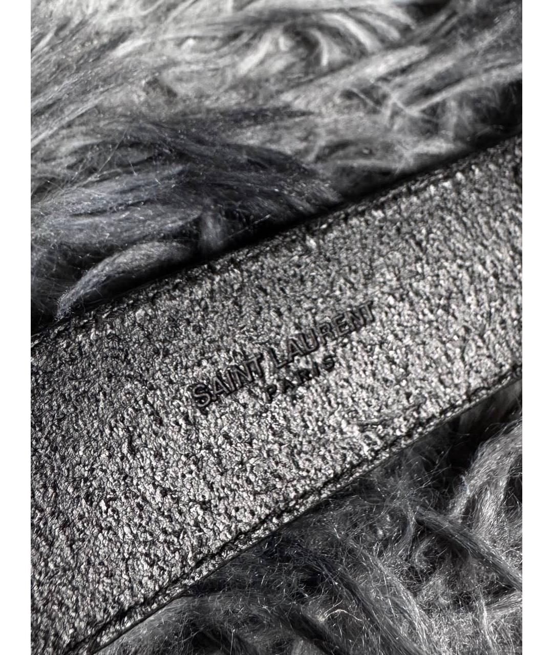 SAINT LAURENT Черный кожаный ремень, фото 4