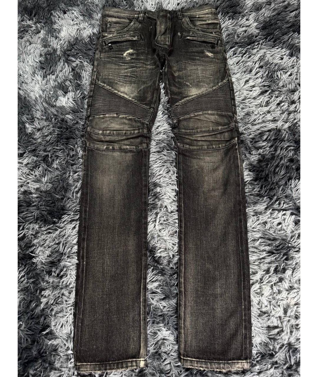 BALMAIN Антрацитовые хлопковые джинсы скинни, фото 8