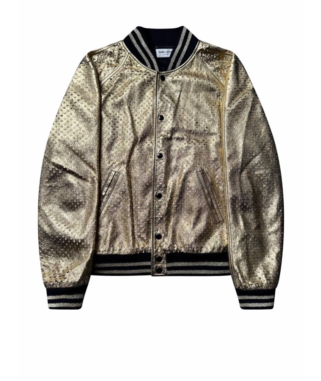 SAINT LAURENT Золотая кожаная куртка, фото 1