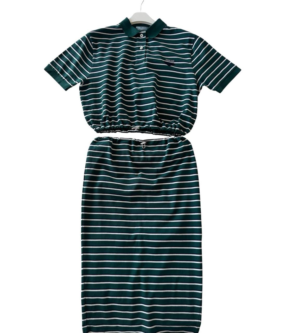 PRADA Зеленый хлопковый костюм с юбками, фото 7