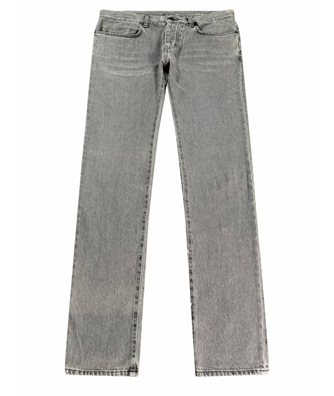 SAINT LAURENT Серые хлопковые джинсы скинни, фото 1