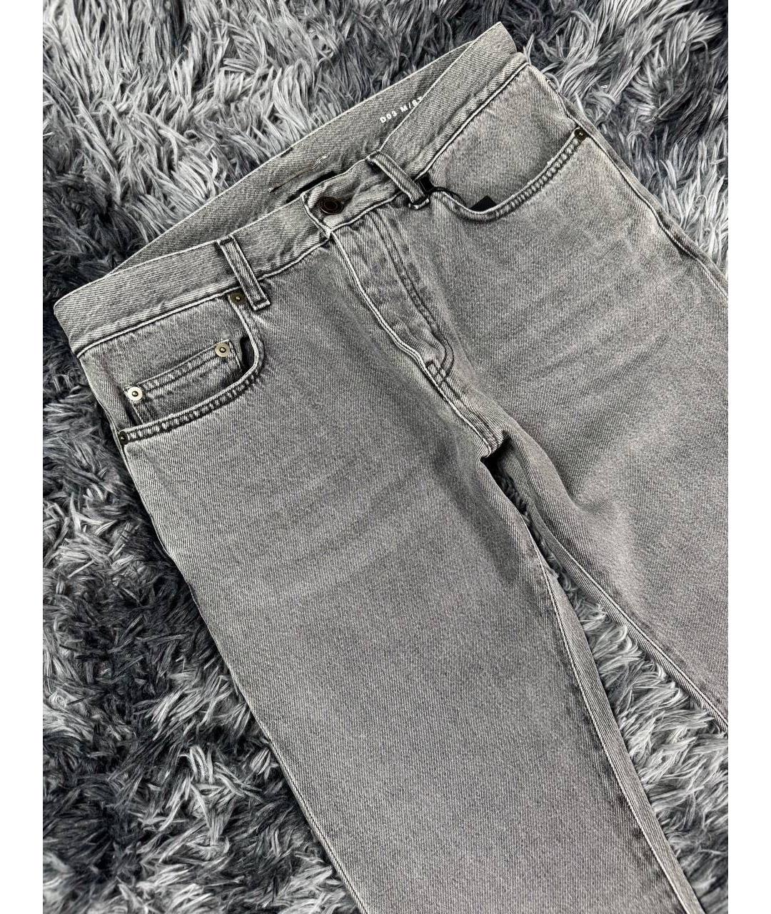 SAINT LAURENT Серые хлопковые джинсы скинни, фото 4