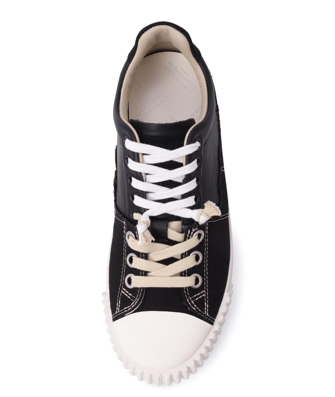 MAISON MARGIELA Черные кожаные кеды, фото 3