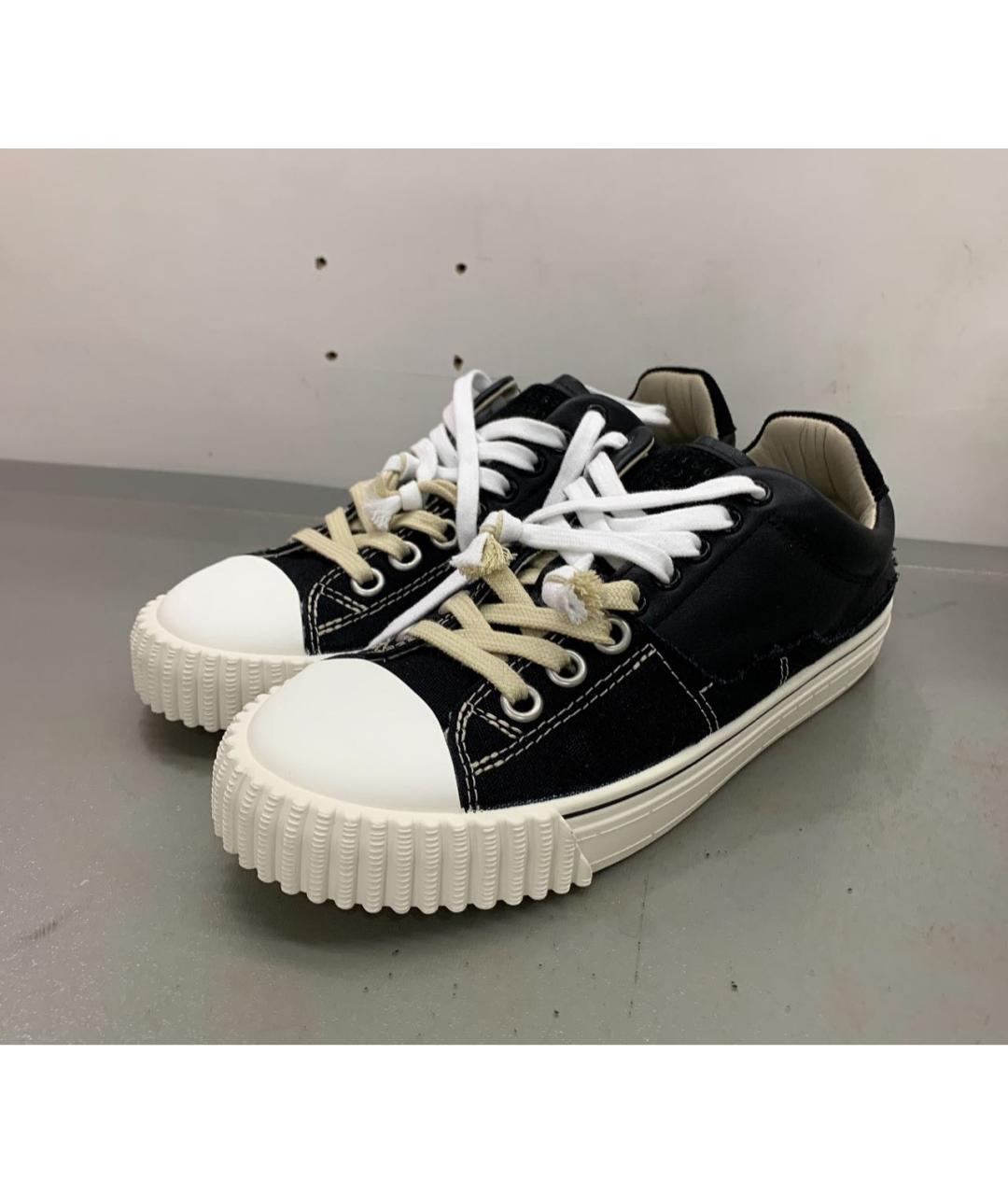 MAISON MARGIELA Черные кожаные кеды, фото 2