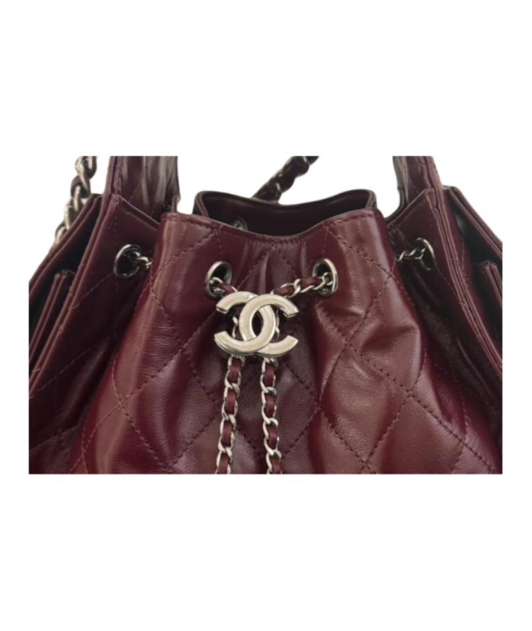 CHANEL Бордовая кожаная сумка через плечо, фото 4