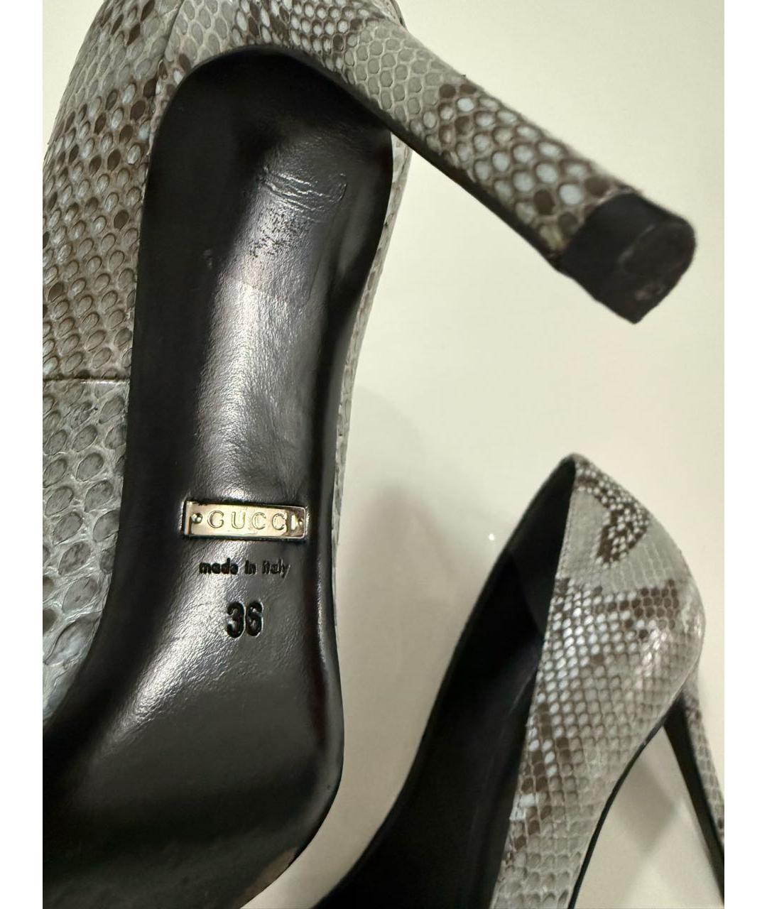 GUCCI Серые туфли из экзотической кожи, фото 5