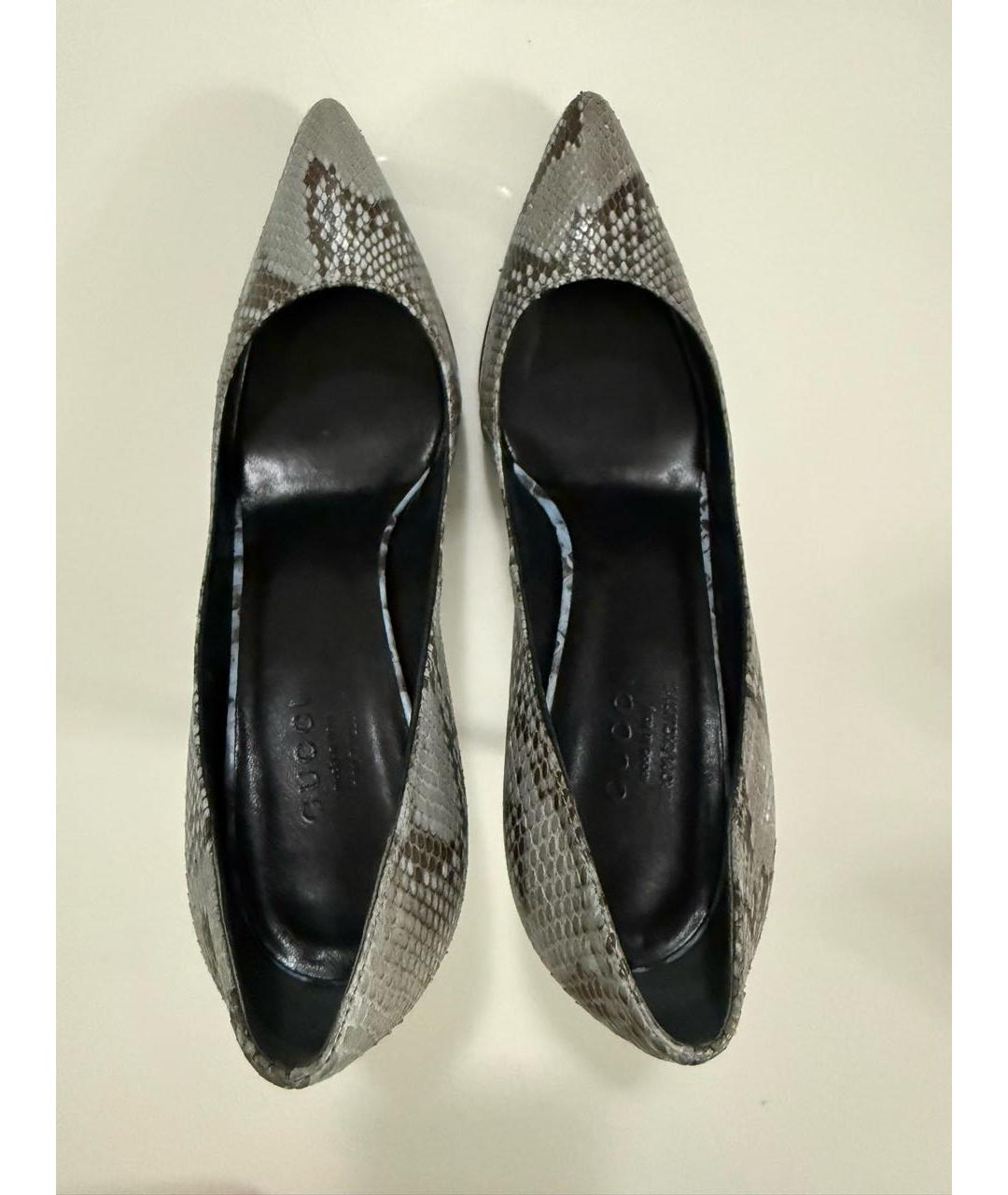 GUCCI Серые туфли из экзотической кожи, фото 3