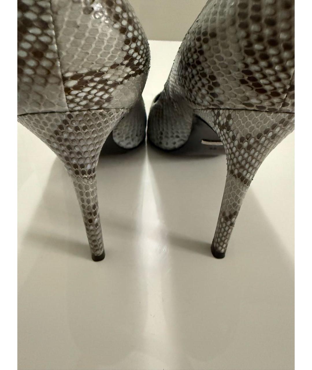GUCCI Серые туфли из экзотической кожи, фото 4