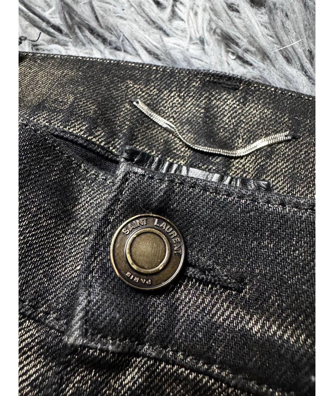 SAINT LAURENT Черные хлопковые джинсы скинни, фото 6