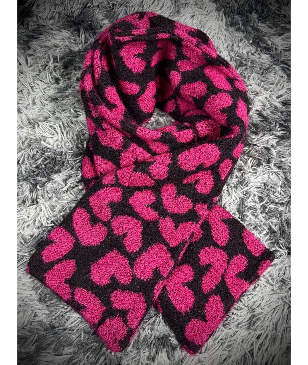 SAINT LAURENT Розовый шерстяной шарф, фото 6
