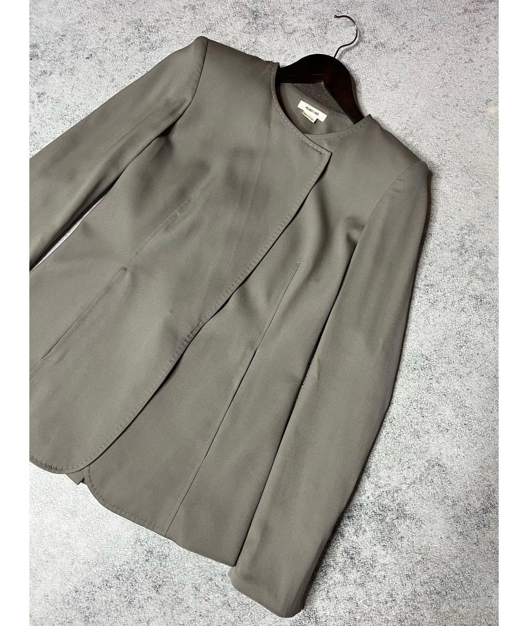 HELMUT LANG Серый шерстяной жакет/пиджак, фото 3