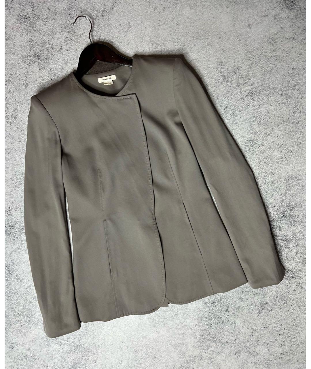 HELMUT LANG Серый шерстяной жакет/пиджак, фото 9