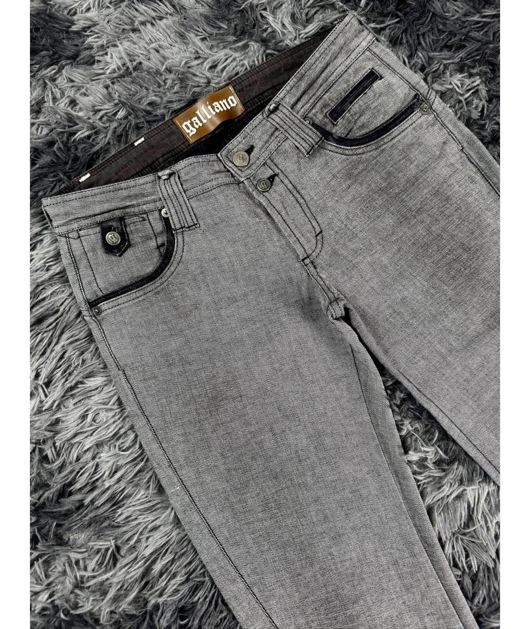 JOHN GALLIANO Серые хлопковые джинсы скинни, фото 4