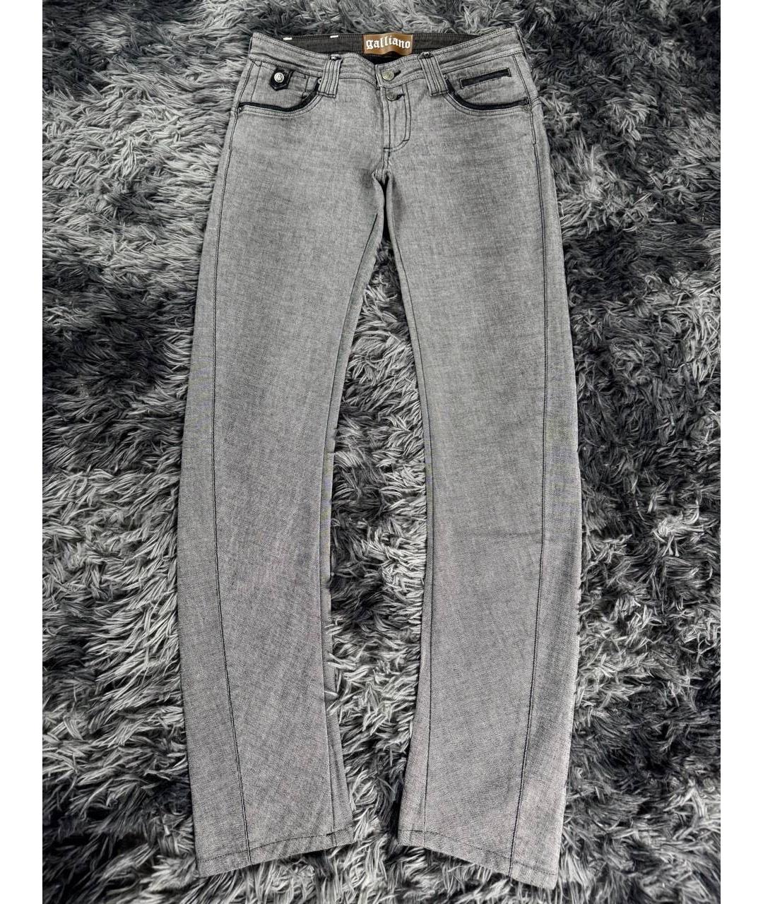 JOHN GALLIANO Серые хлопковые джинсы скинни, фото 8