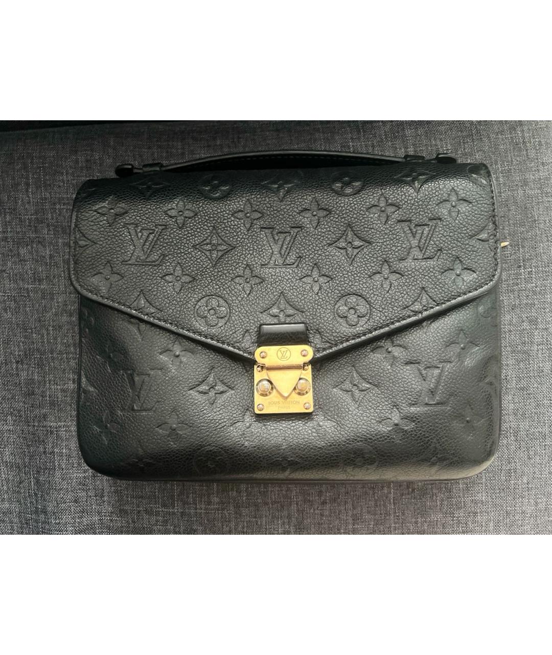 LOUIS VUITTON Черная кожаная сумка через плечо, фото 6