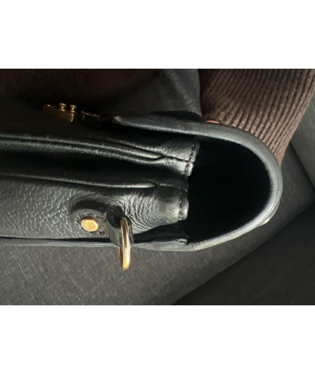 LOUIS VUITTON Черная кожаная сумка через плечо, фото 4