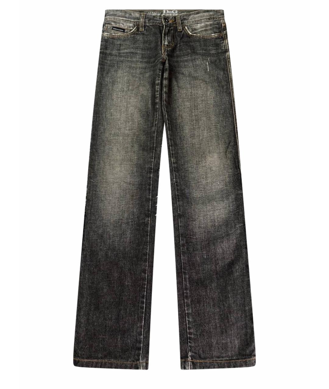 DOLCE&GABBANA Антрацитовые хлопковые джинсы скинни, фото 1