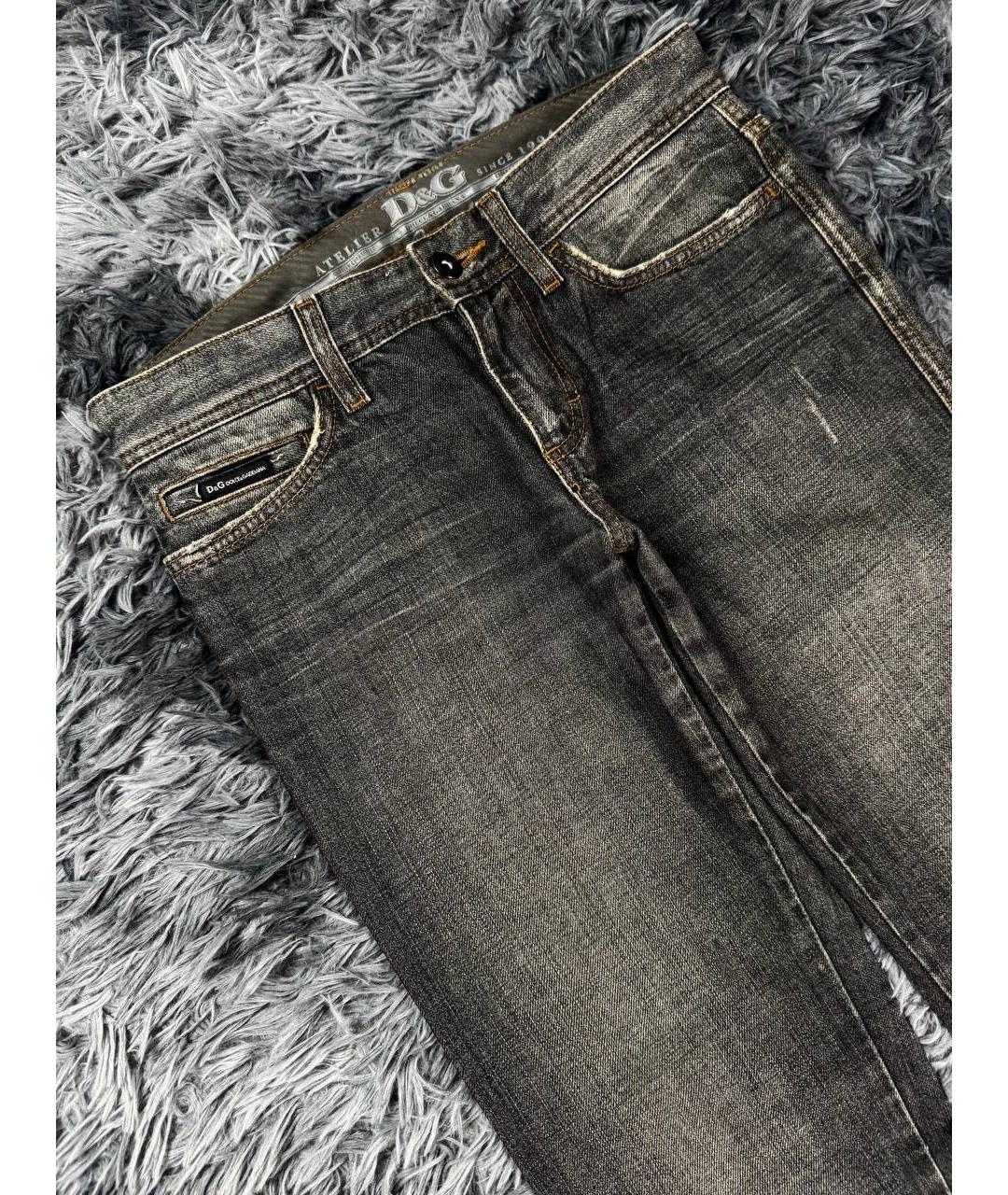 DOLCE&GABBANA Антрацитовые хлопковые джинсы скинни, фото 4