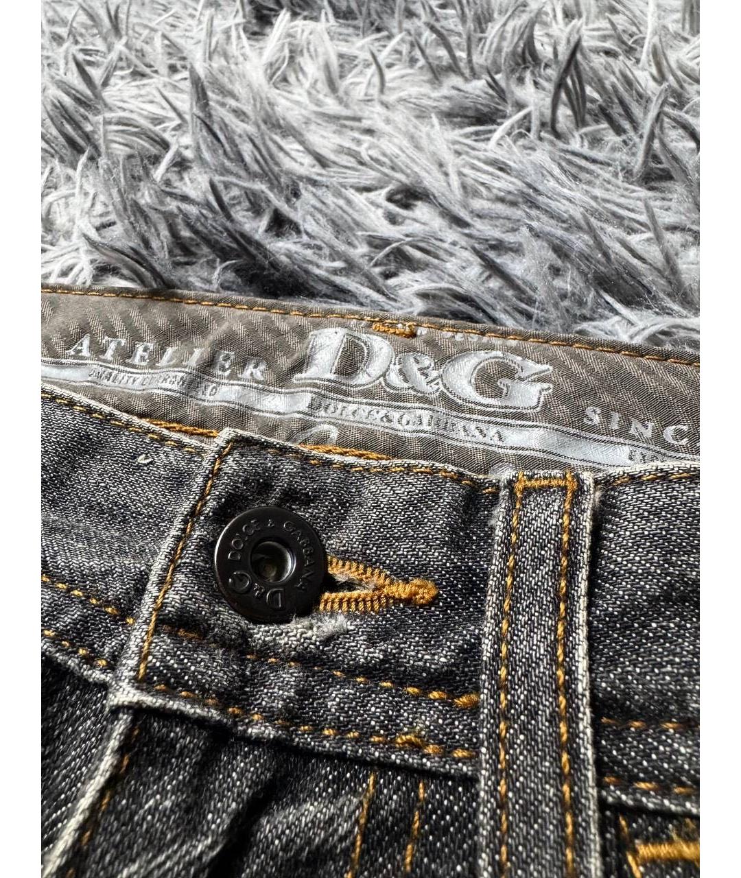 DOLCE&GABBANA Антрацитовые хлопковые джинсы скинни, фото 5