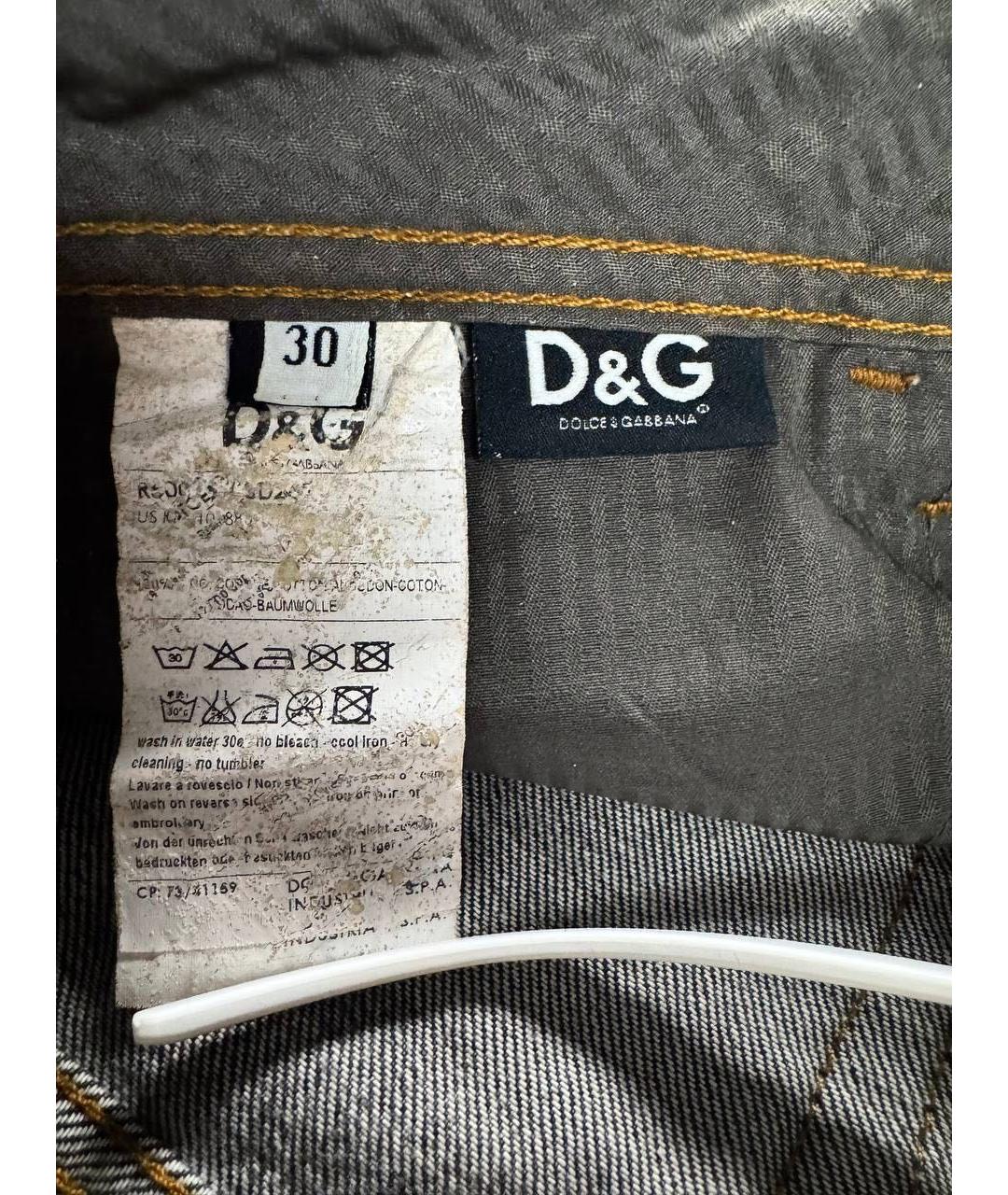 DOLCE&GABBANA Антрацитовые хлопковые джинсы скинни, фото 7