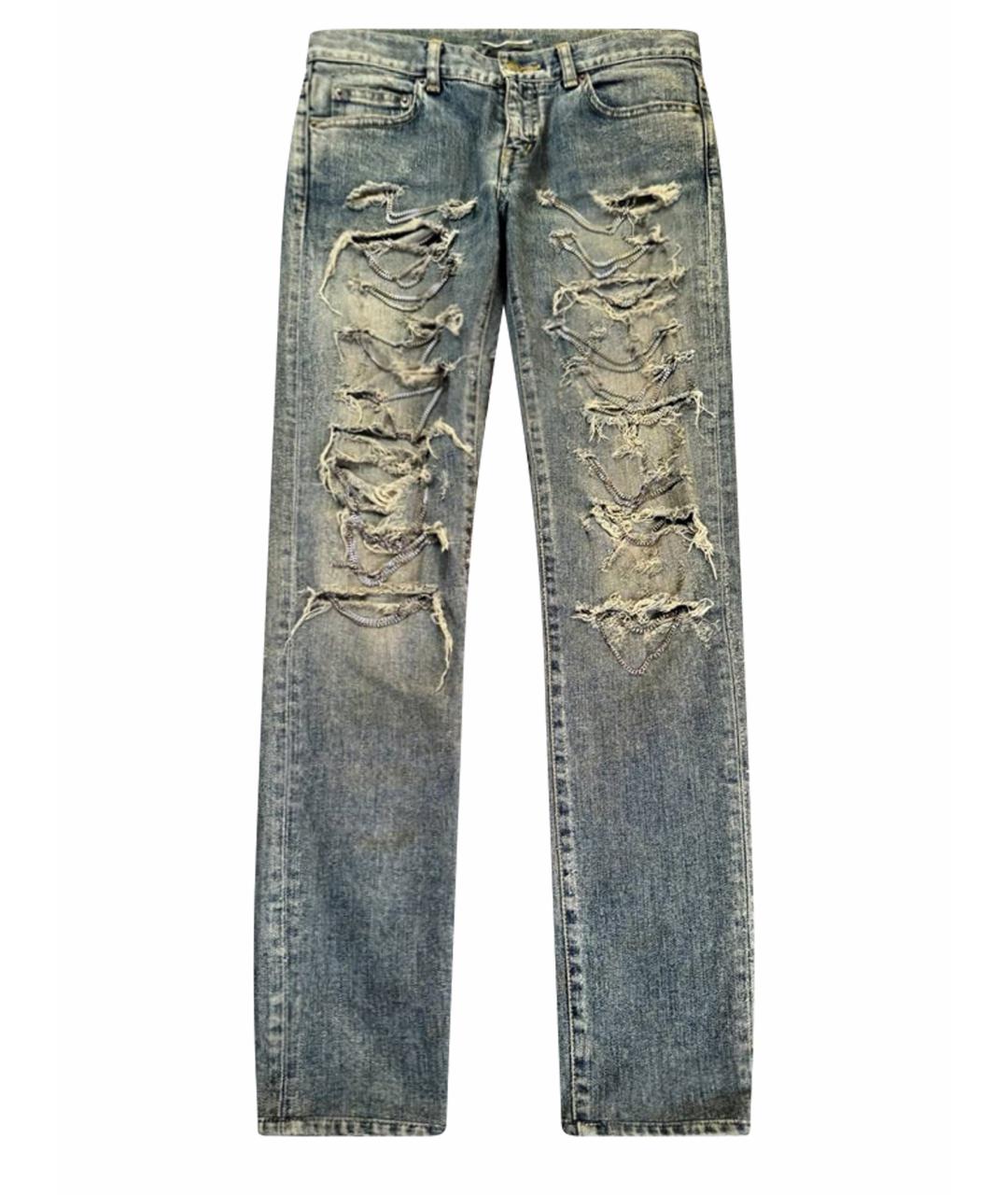 SAINT LAURENT Голубые хлопковые джинсы скинни, фото 10