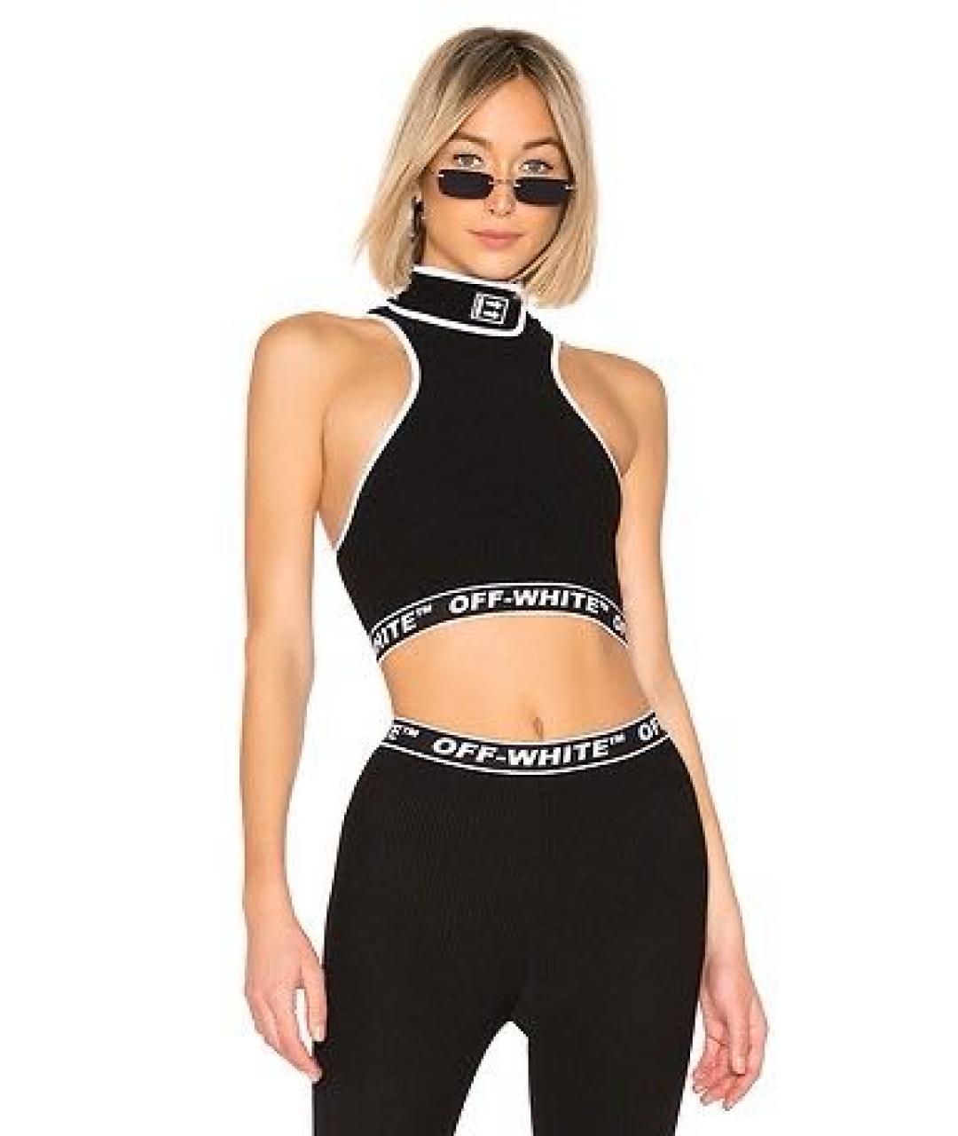 OFF-WHITE Черная полиамидовая майка, фото 5