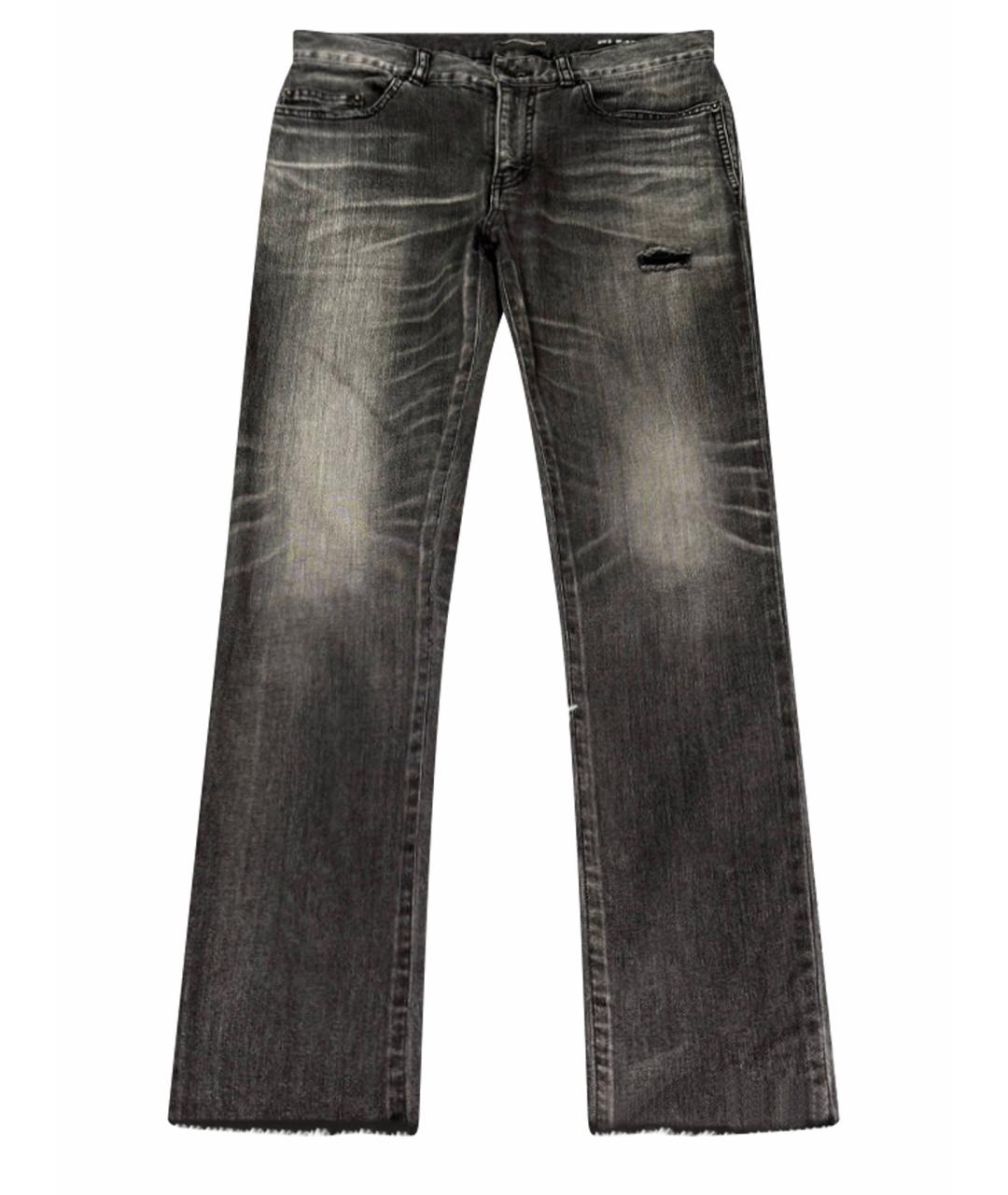 SAINT LAURENT Серые хлопковые джинсы скинни, фото 1