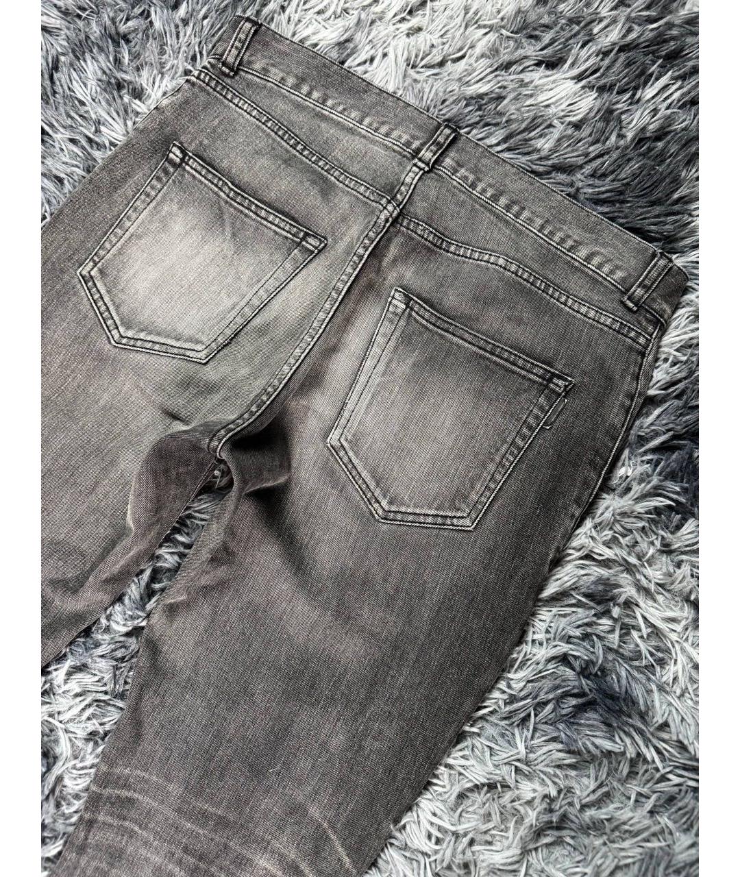 SAINT LAURENT Серые хлопковые джинсы скинни, фото 3
