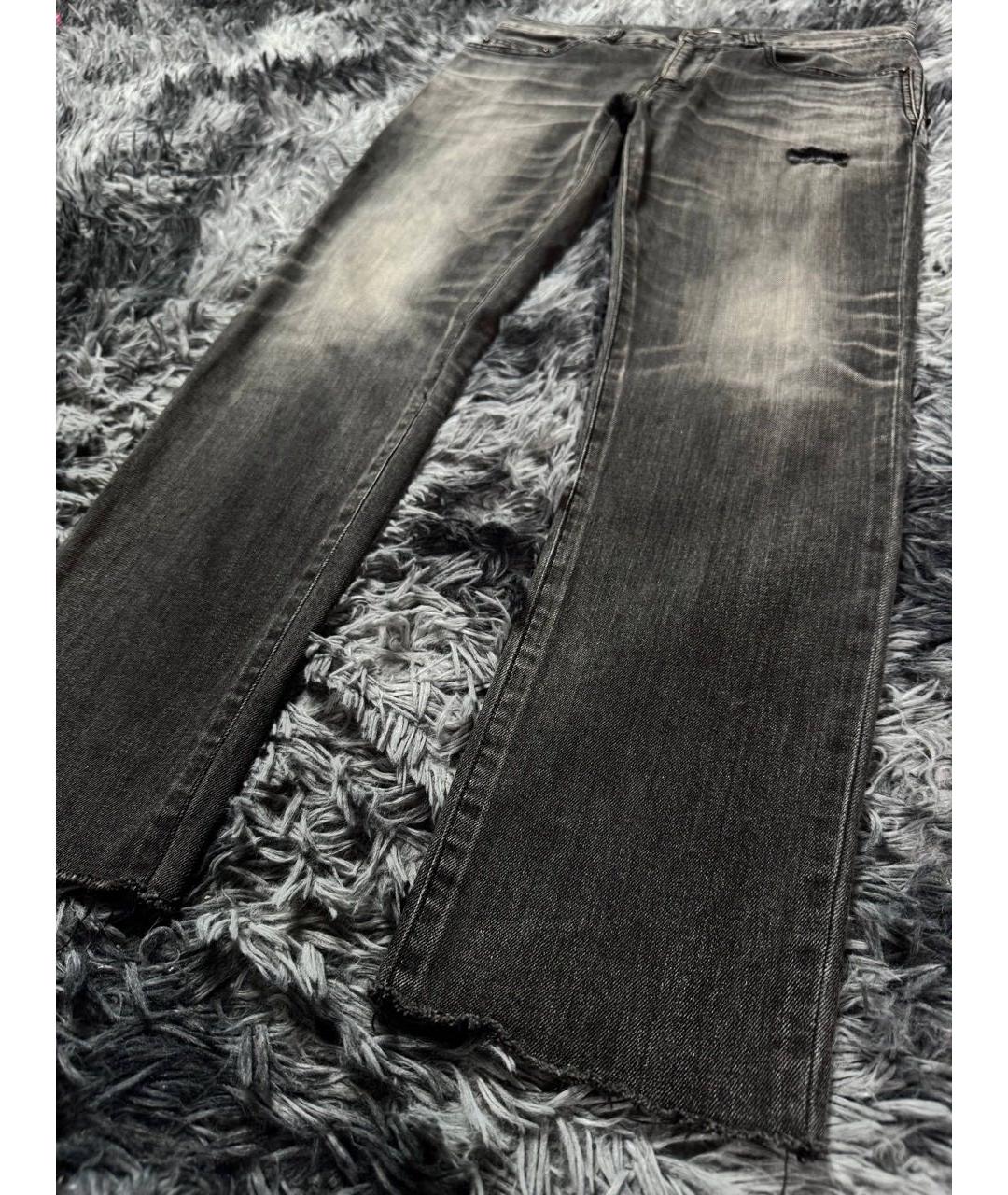 SAINT LAURENT Серые хлопковые джинсы скинни, фото 2