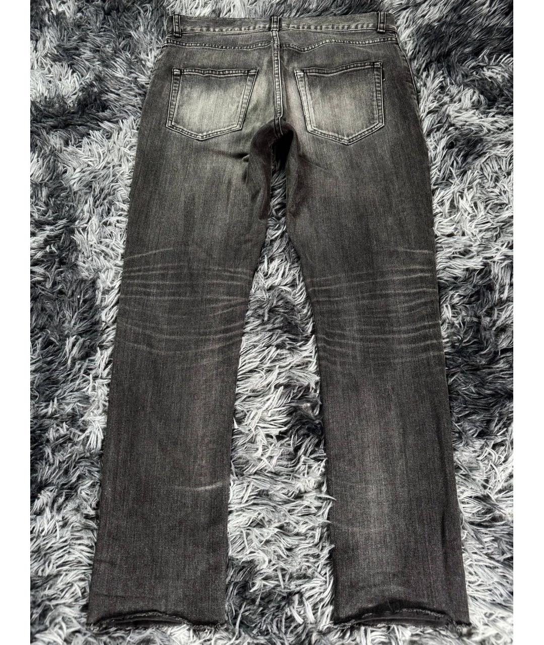 SAINT LAURENT Серые хлопковые джинсы скинни, фото 4