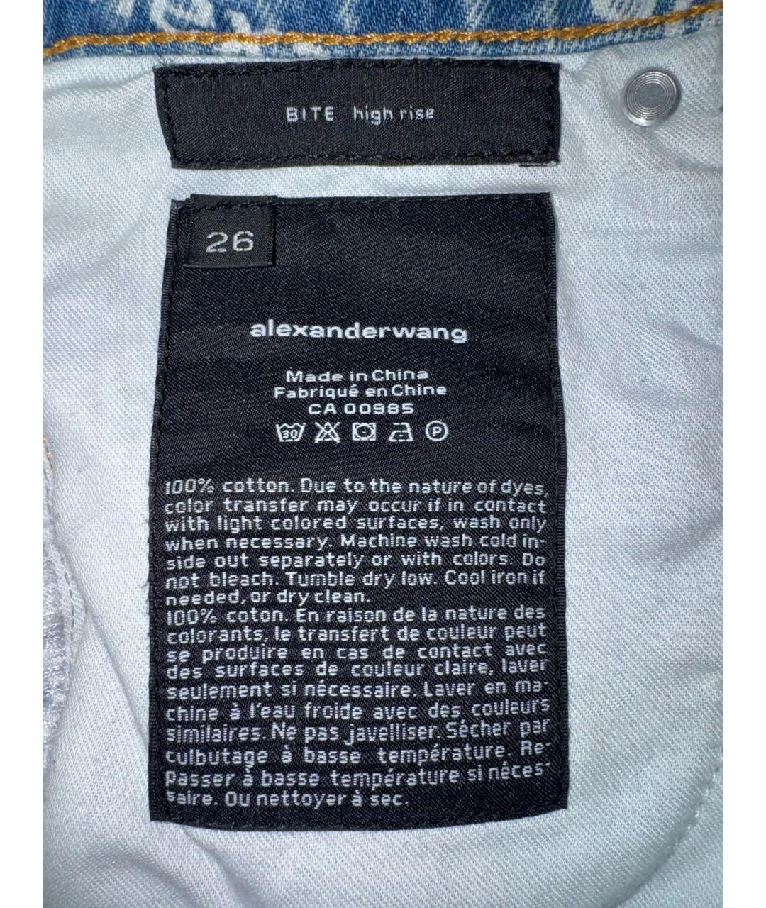 ALEXANDER WANG Голубые хлопковые шорты, фото 4