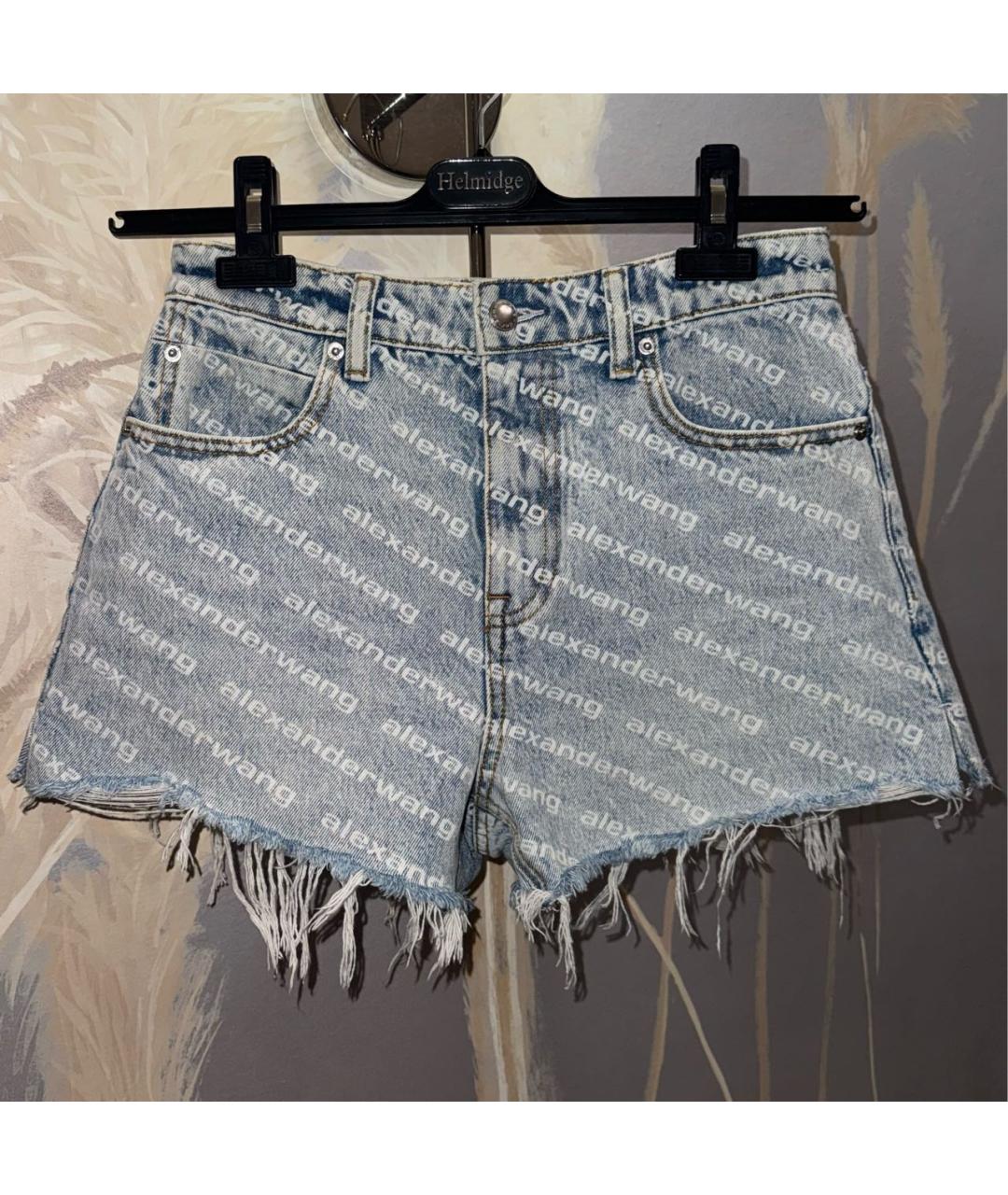ALEXANDER WANG Голубые хлопковые шорты, фото 6