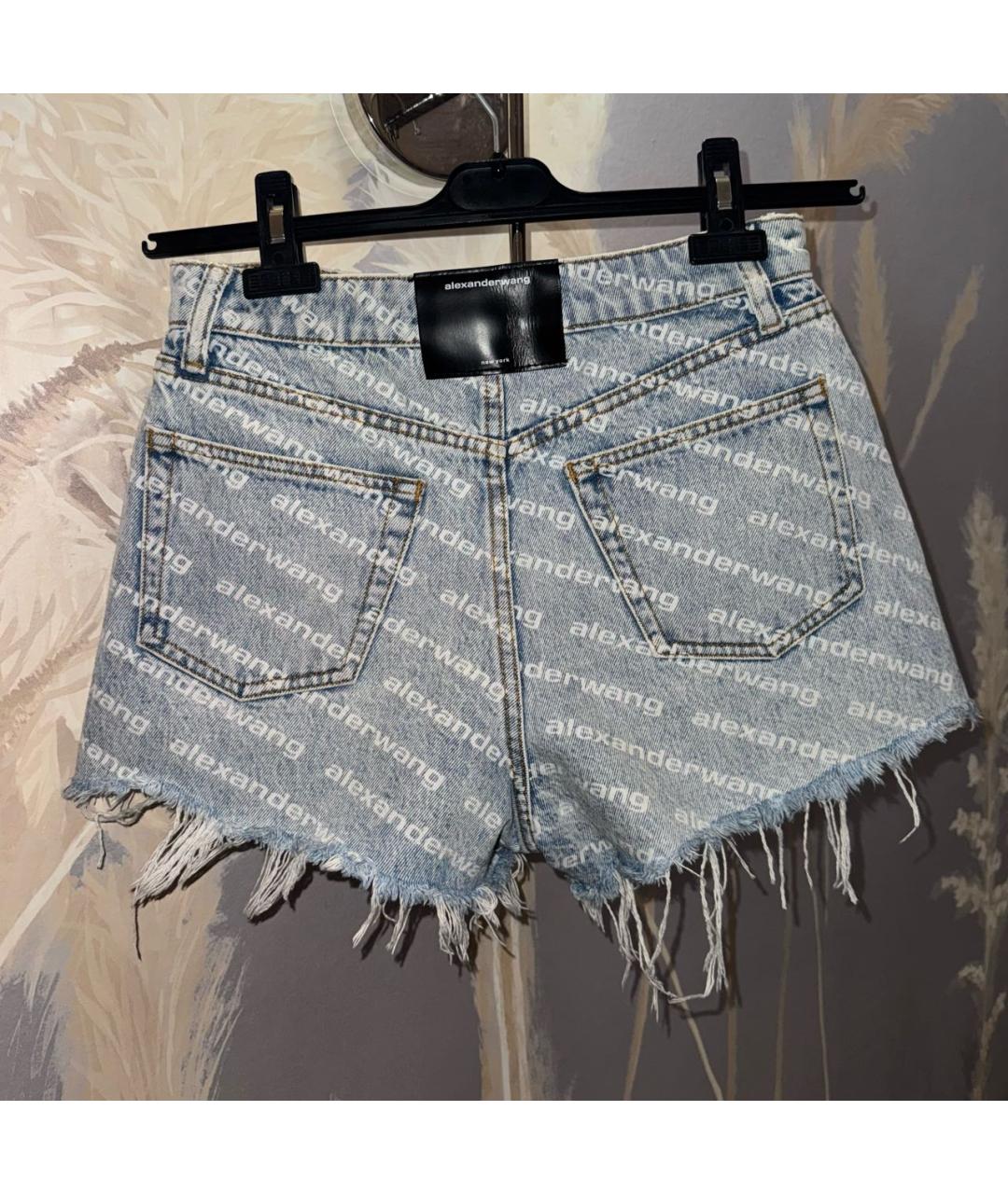 ALEXANDER WANG Голубые хлопковые шорты, фото 2