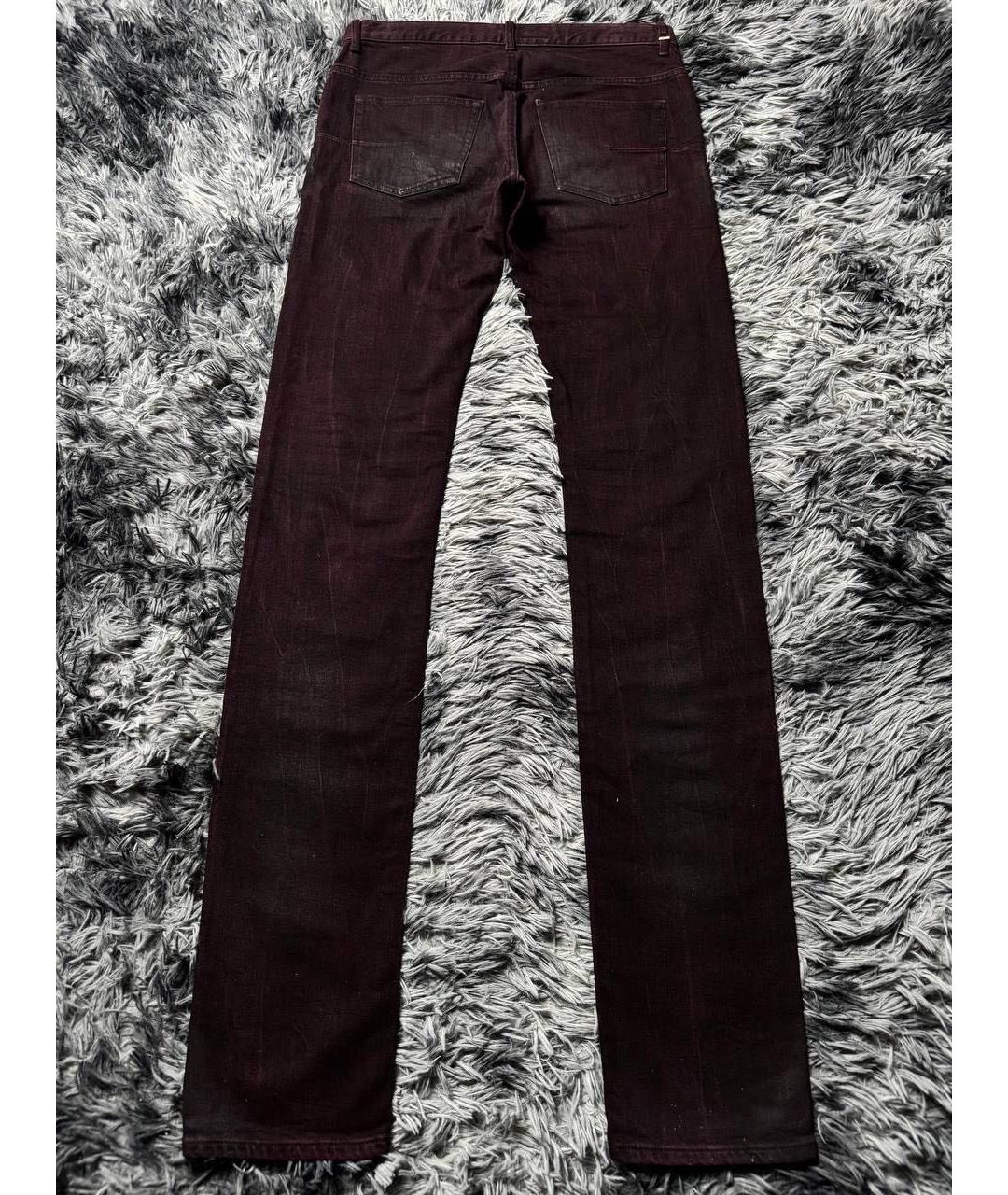 CHRISTIAN DIOR Бордовые хлопковые джинсы скинни, фото 2