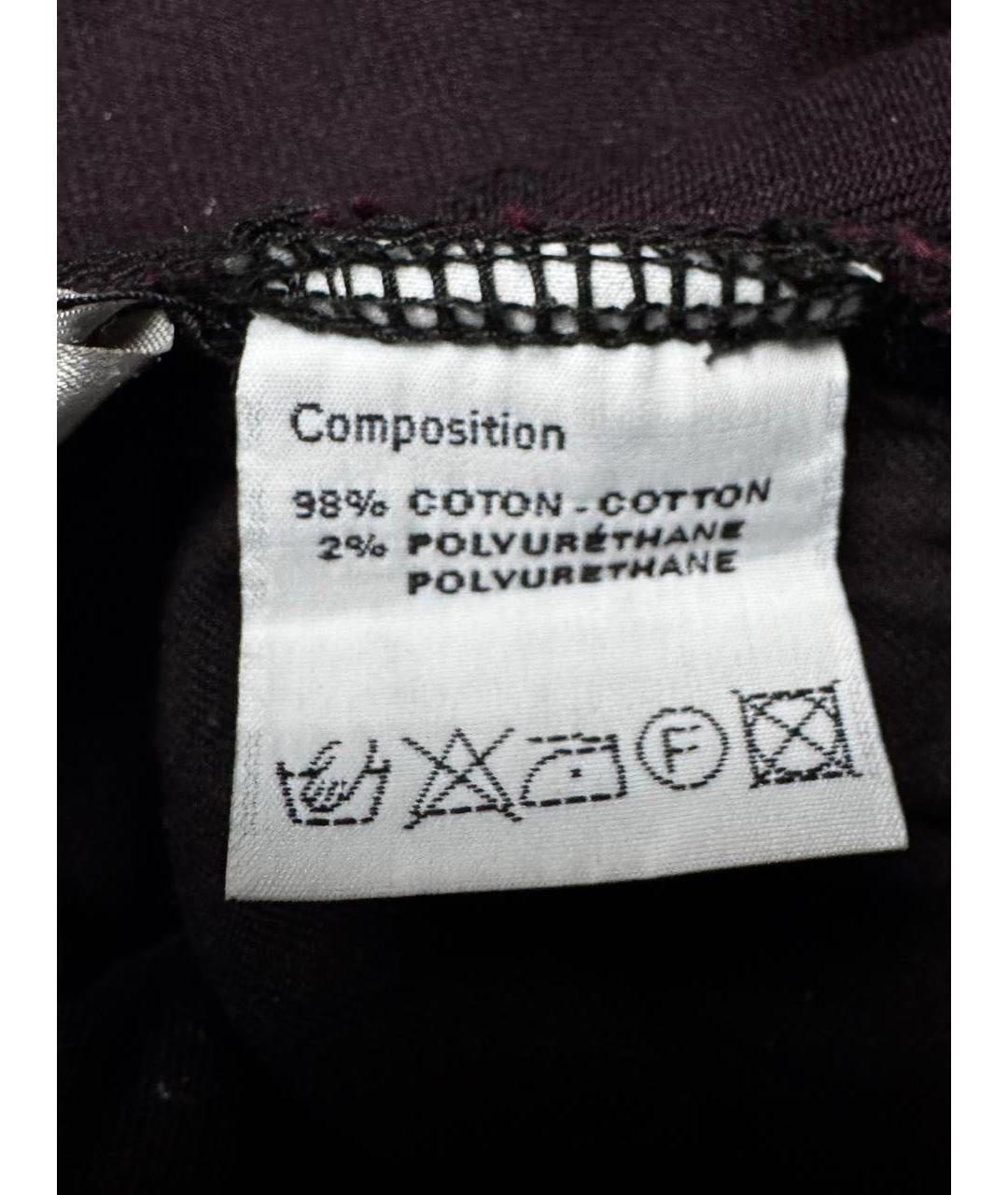 CHRISTIAN DIOR Бордовые хлопковые джинсы скинни, фото 7