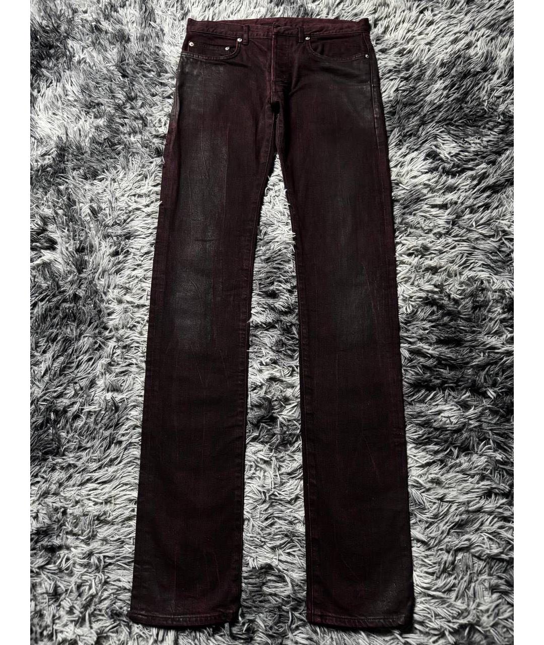 CHRISTIAN DIOR Бордовые хлопковые джинсы скинни, фото 9