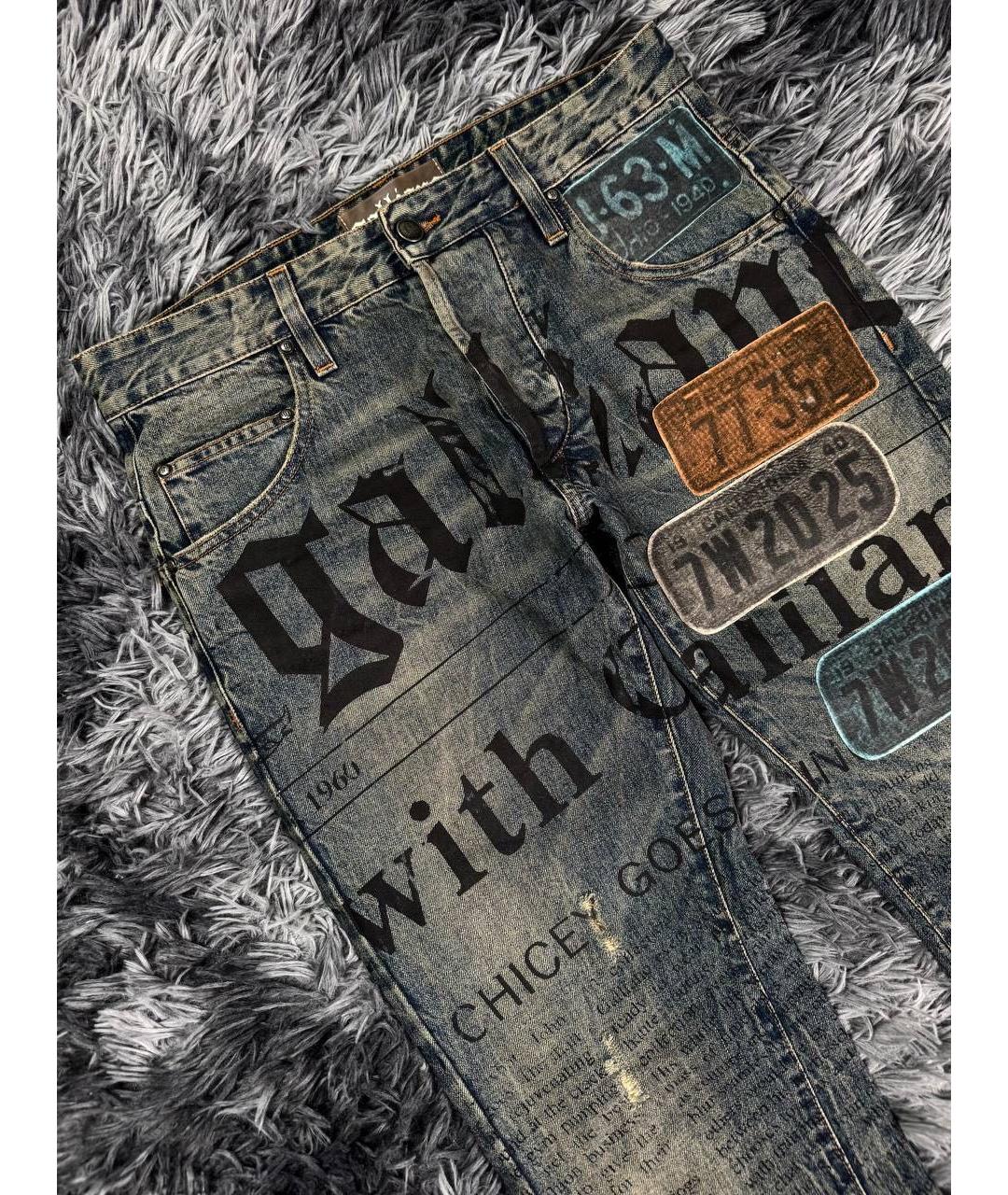 JOHN GALLIANO Синие хлопковые джинсы скинни, фото 4